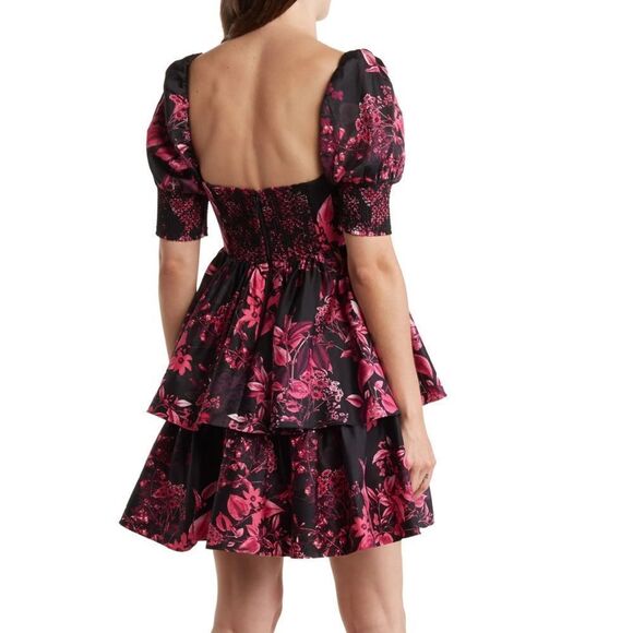 NWT Alice + Olivia Womens Mini Dress Emmalou Stretch Cotton Tiered size 2 $440 - Picture 9 of 10